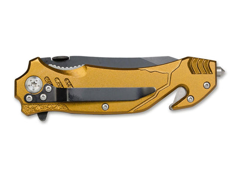 Böker Magnum Rettungsmesser Glasbrecher Gurtschneider Hosenclip rostfrei  scharf
