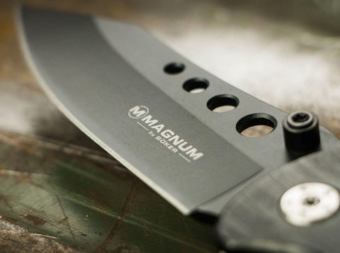Böker Magnum Rettungsmesser Glasbrecher Gurtschneider Hosenclip rostfrei  scharf
