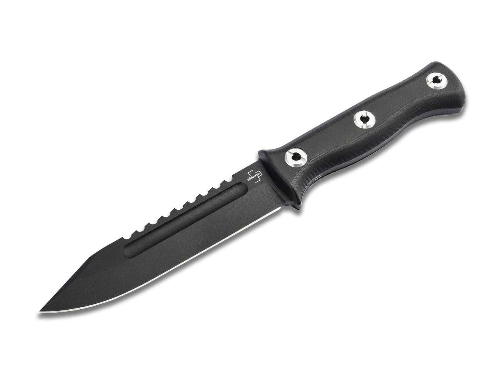 Böker Plus Pilot Knife 2.0 Feststehendes Outdoor Survivalmesser D2 Kydexscheide