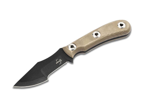 Böker Plus Micro Tracker 2.0 – Kompaktes Bushcraft- und Outdoor-Messer aus 1095 Stahl mit Micarta-Griff & Kydexscheide