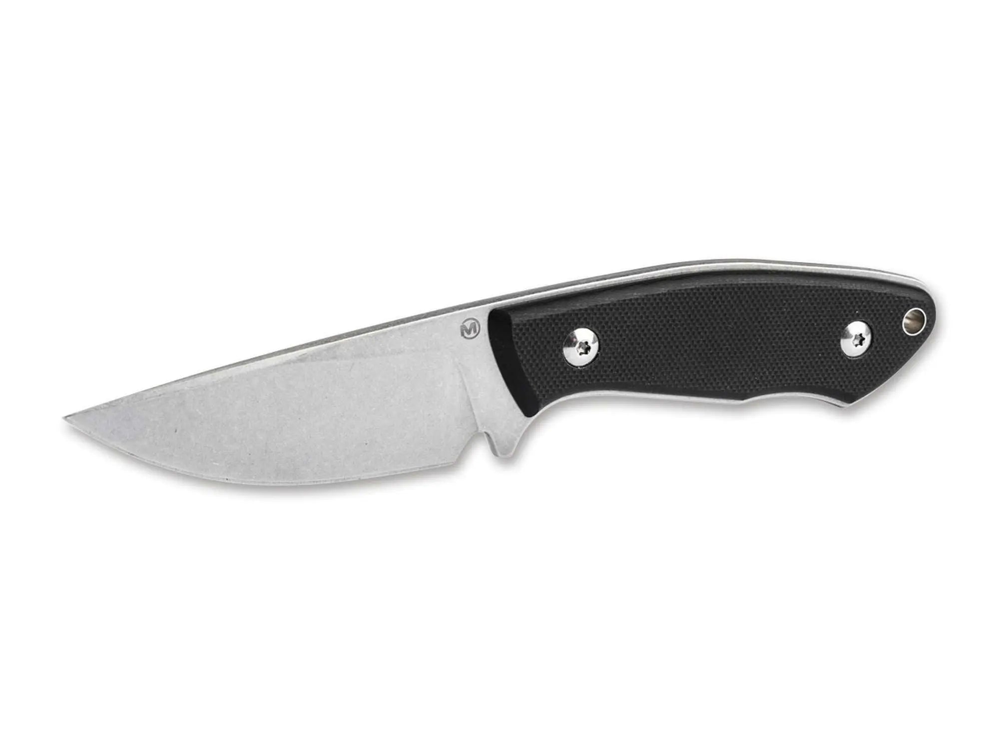 Böker Plus Mini D.A.D. feststehendes EDC-Messer mit D2-Droppointklinge und schwarzen G10-Griffschalen