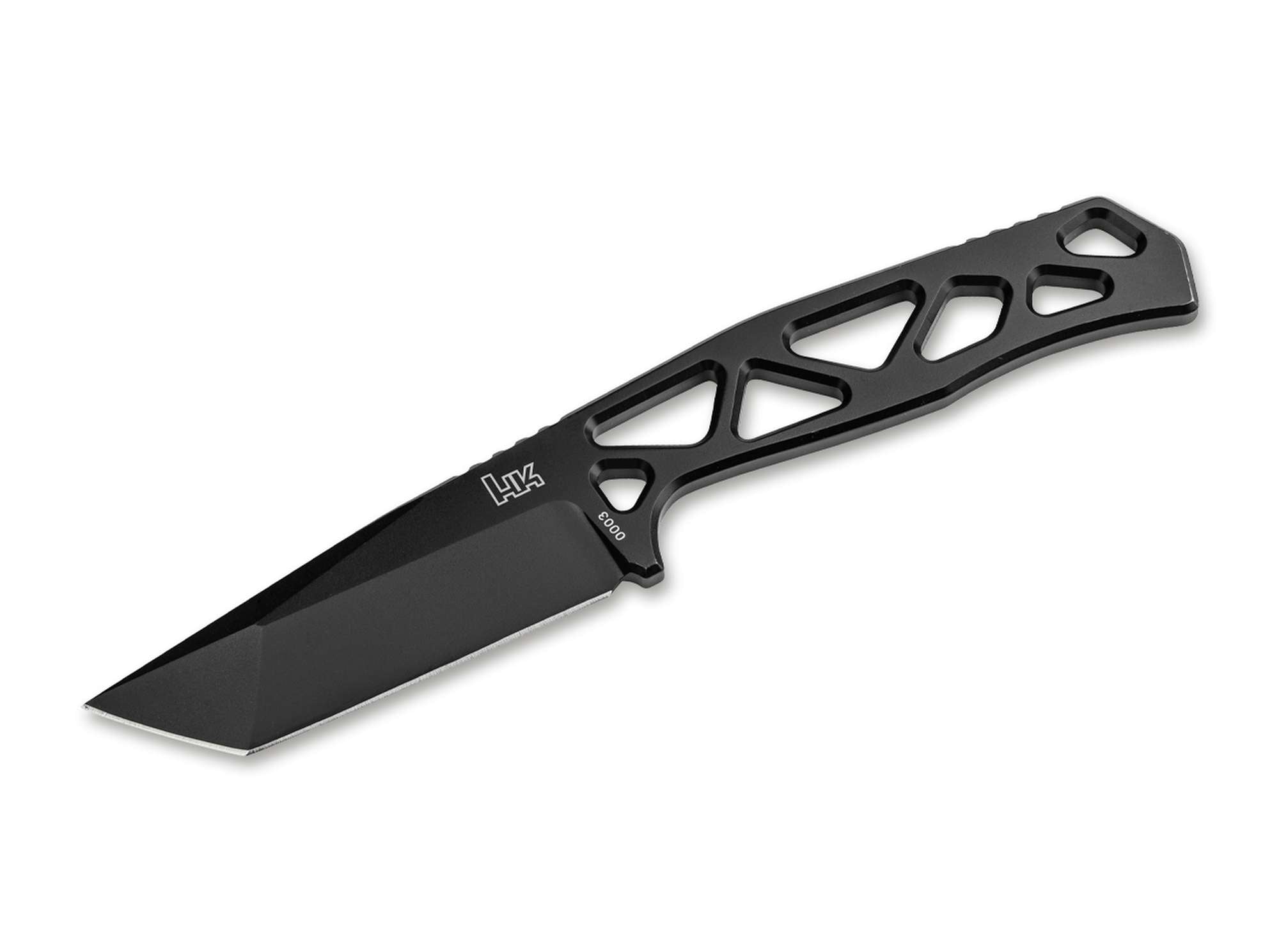Heckler & Koch FX01 – Feststehendes Ganzstahlmesser D2, Tanto-Klinge & Kydexscheide