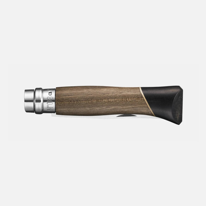 Opinel N°08 Atelier – Exklusives Taschenmesser mit Griff aus Nussbaum, Ebenholz & Ahorn