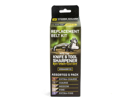 Work Sharp WSKTS Ken Onion Edition Belt Kit – Schärfbänder-Set, 5 Körnungen