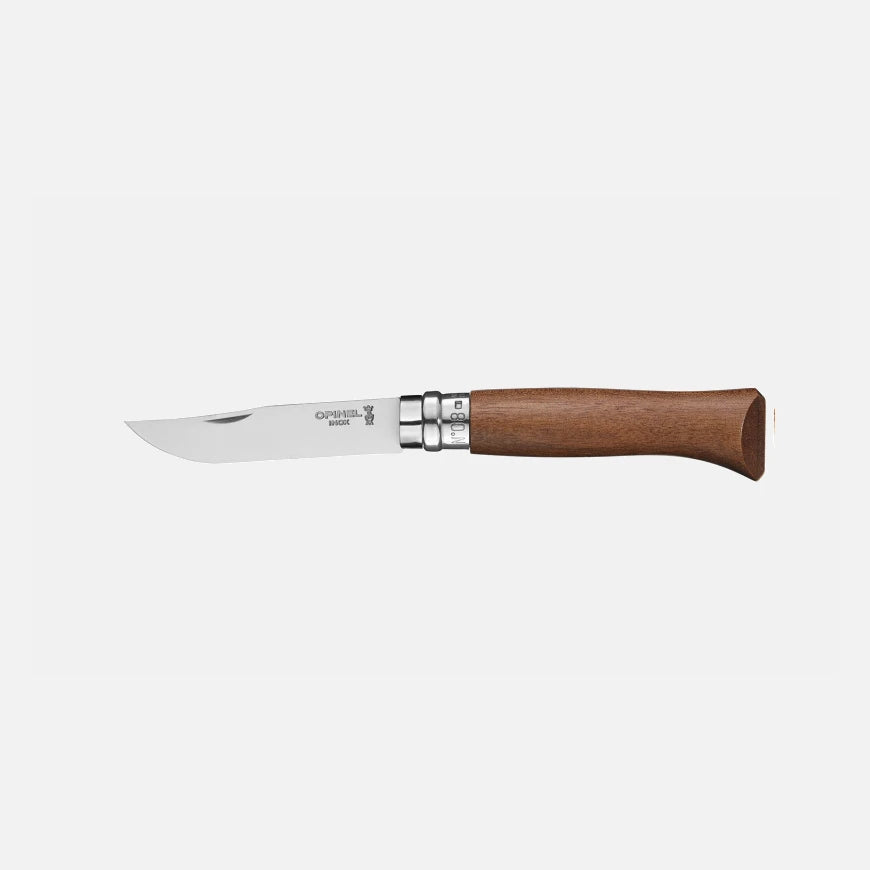 Opinel N°08 Nussholz – Klassisches Taschenmesser mit Edelstahlklinge & Griff aus edlem Nussbaumholz
