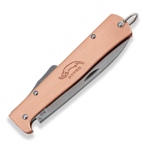 OTTER Mercator Kupfer – Klappmesser mit Kupfergriff, Backlock, §42a konform, Solingen