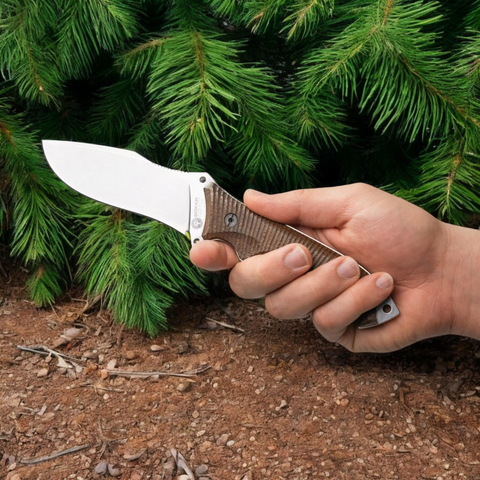 Böker Arbolito Buffalo Soul 42 Messer – N695 Stahl, Ebenholzgriff, Lederscheide