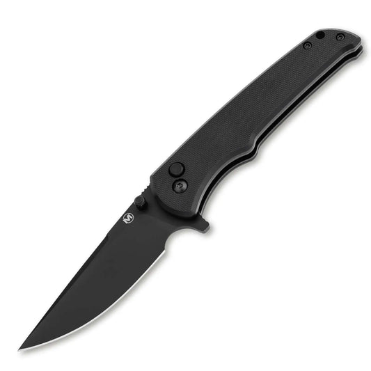 Böker Magnum Blackjay Taschenmesser – 440A Stahl, Button Lock, Flipper, G10 Griff – EDC-Messer in Schwarz Böker Magnum
