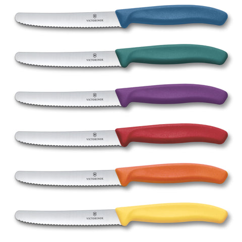 Victorinox Swiss Classic Set 6 tlg. Wellenschliff Tafelmesser Brotzeitmesser Frühstücksmesser Gemüsemesser