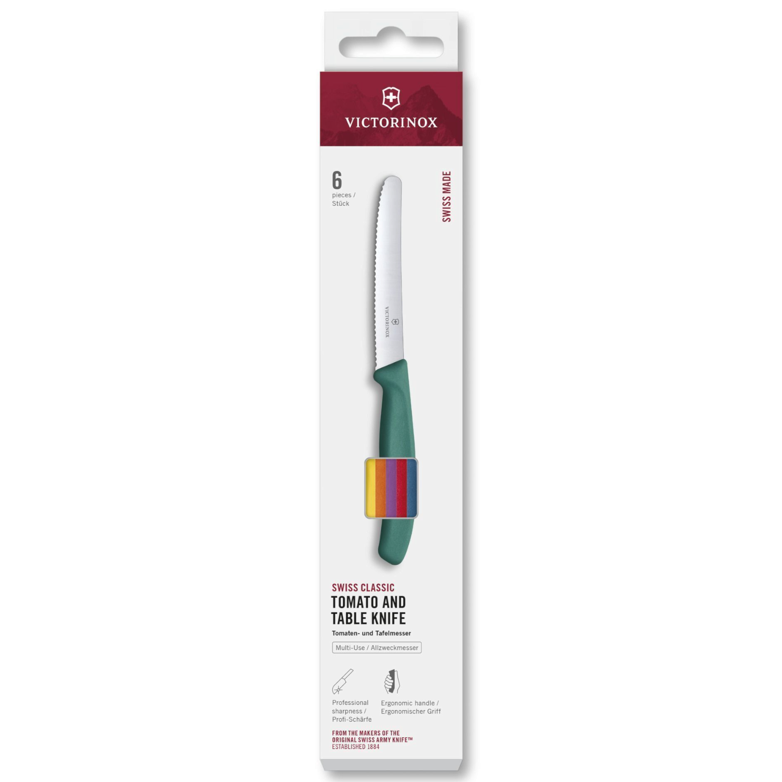 Victorinox Swiss Classic Set 6 tlg. Wellenschliff Tafelmesser Brotzeitmesser Frühstücksmesser Gemüsemesser