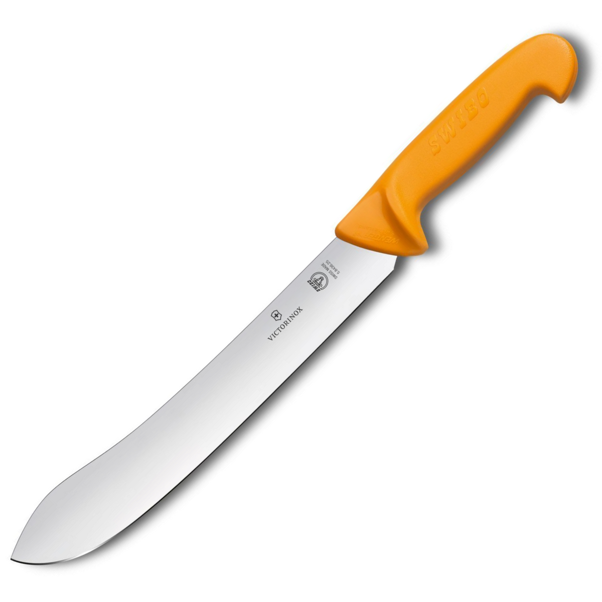 Victorinox Swibo Schlachtmesser 25 cm – Gerades Profi-Fleischermesser mit ergonomischem Griff in Orange 5.8436.25