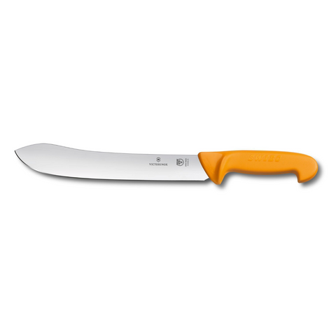 Victorinox Swibo Schlachtmesser 25 cm – Gerades Profi-Fleischermesser mit ergonomischem Griff in Orange 5.8436.25