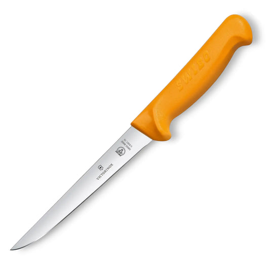 Victorinox Swibo Ausbeinmesser 18 cm gerade – orange – Profi-Fleischmesser mit ergonomischem Griff 5.8401.18 Victorinox