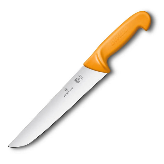 Victorinox Swibo Schlachtmesser 24 cm gerade – Victorinox Profi-Fleischmesser in Orange 5.8431.24 Victorinox