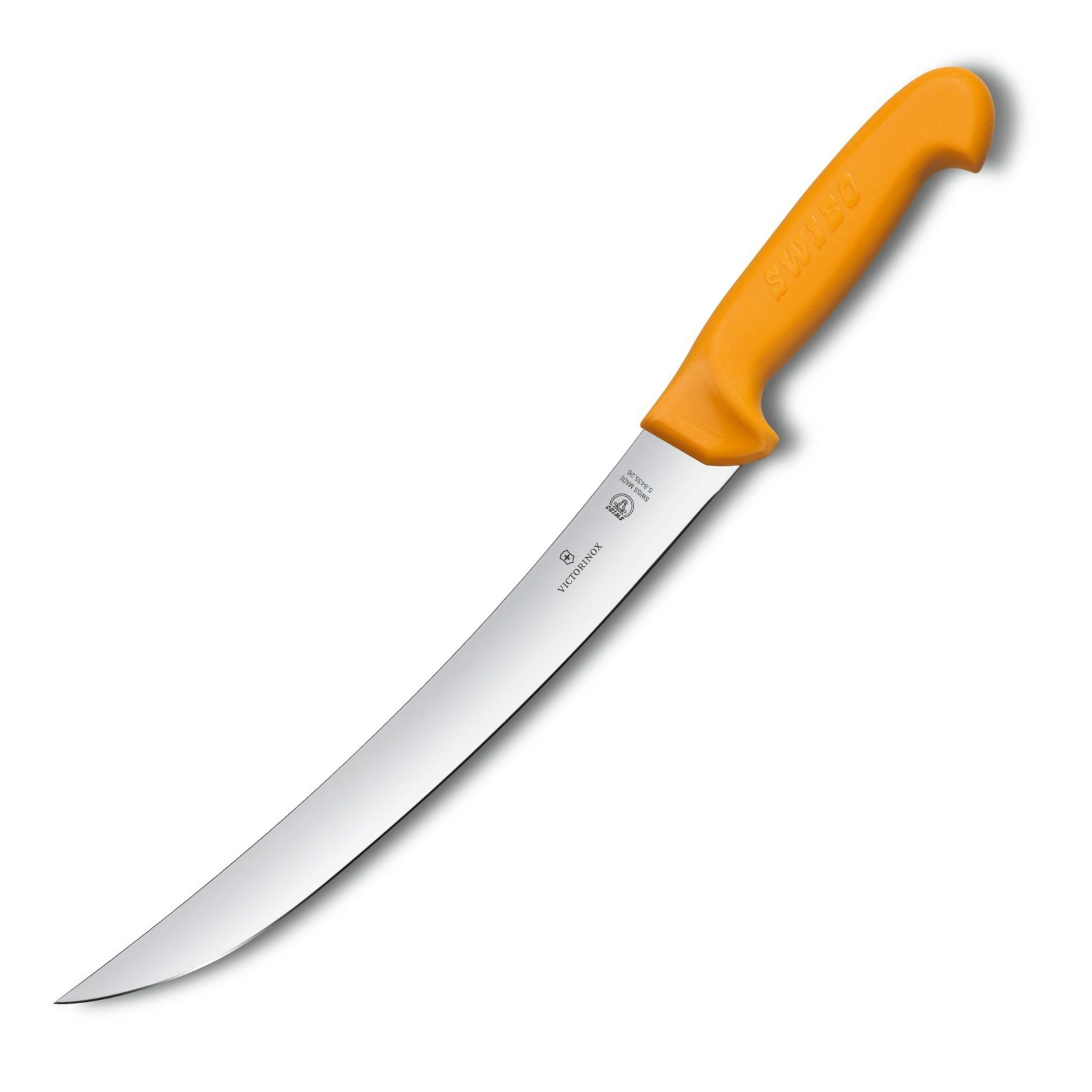 Victorinox Swibo Schlachtmesser mit gebogener 22 cm Klinge – ideal für präzises Arbeiten. Ergonomisch, robust & spülmaschinenfest 5.8435.22
