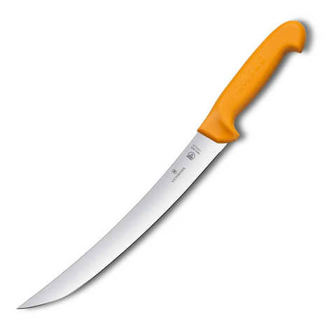 Victorinox Swibo Schlachtmesser mit gebogener 22 cm Klinge – ideal für präzises Arbeiten. Ergonomisch, robust & spülmaschinenfest 5.8435.22