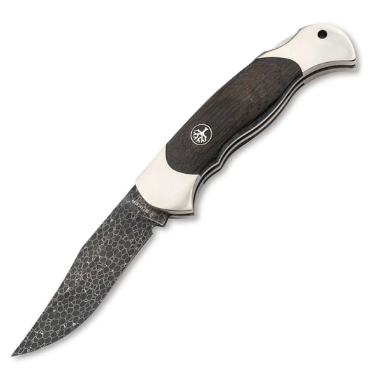 Böker Scout Damast Mooreiche – limitiertes Taschenmesser mit Dragonskin-Damast und Mooreichengriff