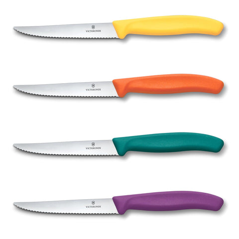 Victorinox Swiss Classic Steak & Pizzamesser Block Wellenschliff – 5-teilig & farbenfroh 6.7126.4C1
