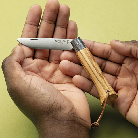 Opinel néo6 Opiflex Taschenmesser Olivenholz – 7 cm Klinge, Made in France