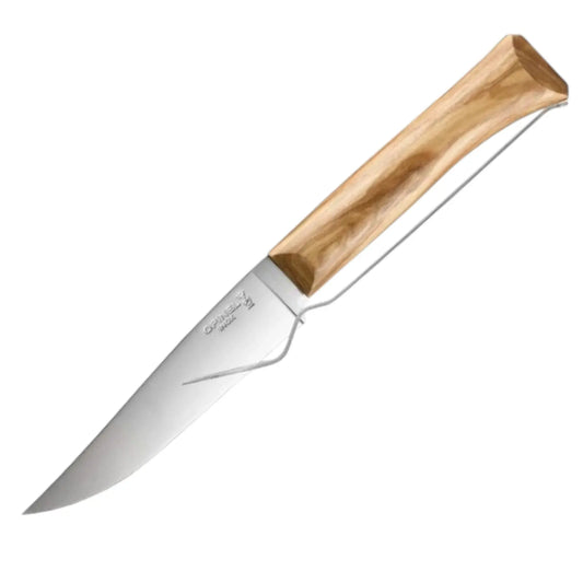 Opinel Käseset Olivenholz – Käsemesser und Gabel in der Gesamtansicht