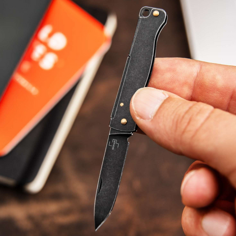 Böker Plus Atlas Mini Dark – Schlüsselbundmesser mit Black-Stonewash-Finish