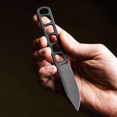 Böker Manufaktur Solingen BFF Packlite Allblack – Ultraleichtes Neck Knife aus MagnaCut mit Kydexscheide