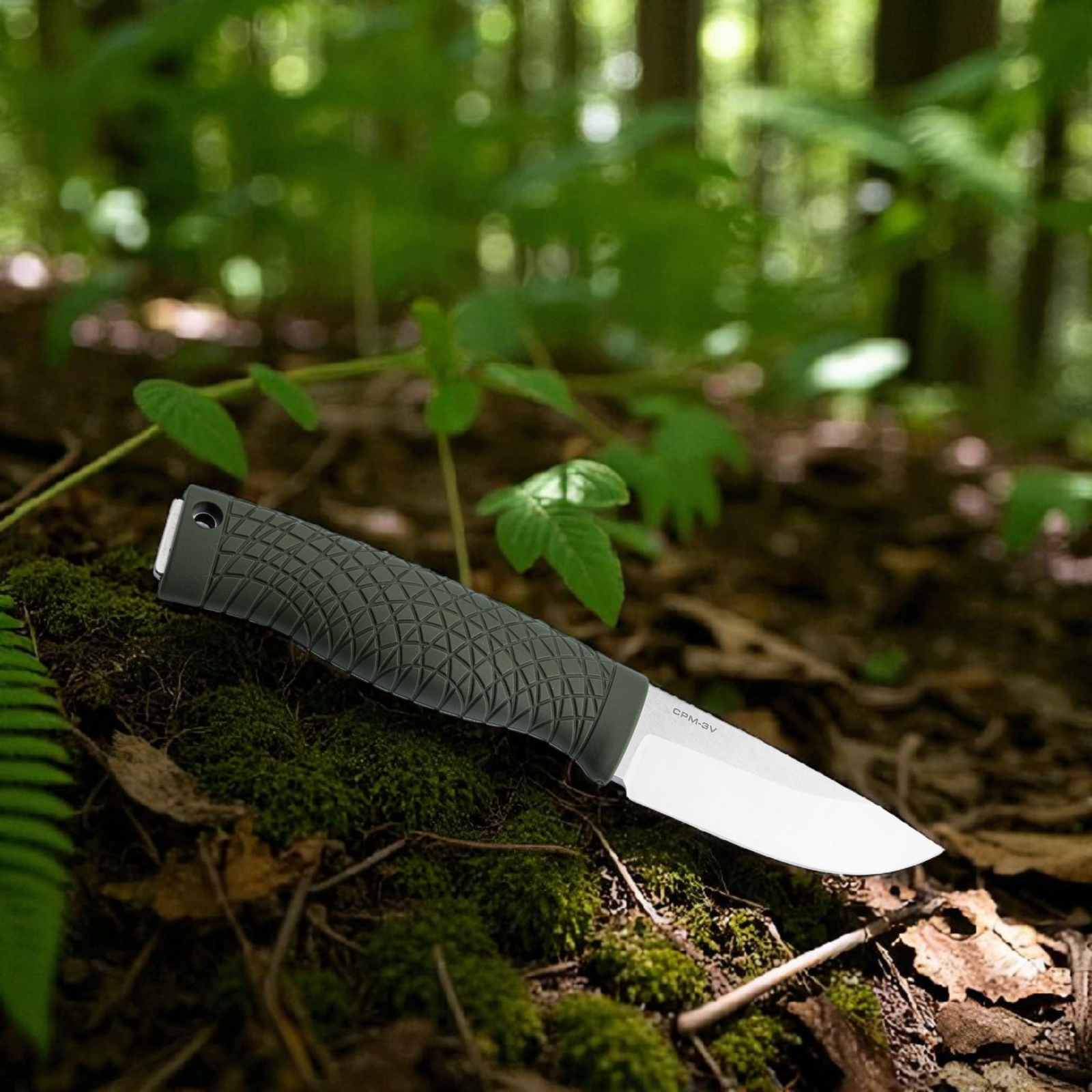 Böker Manufaktur Solingen Bronco Mini CPM-3V Green – Kompaktes Bushcraft-Messer mit Kydexscheide