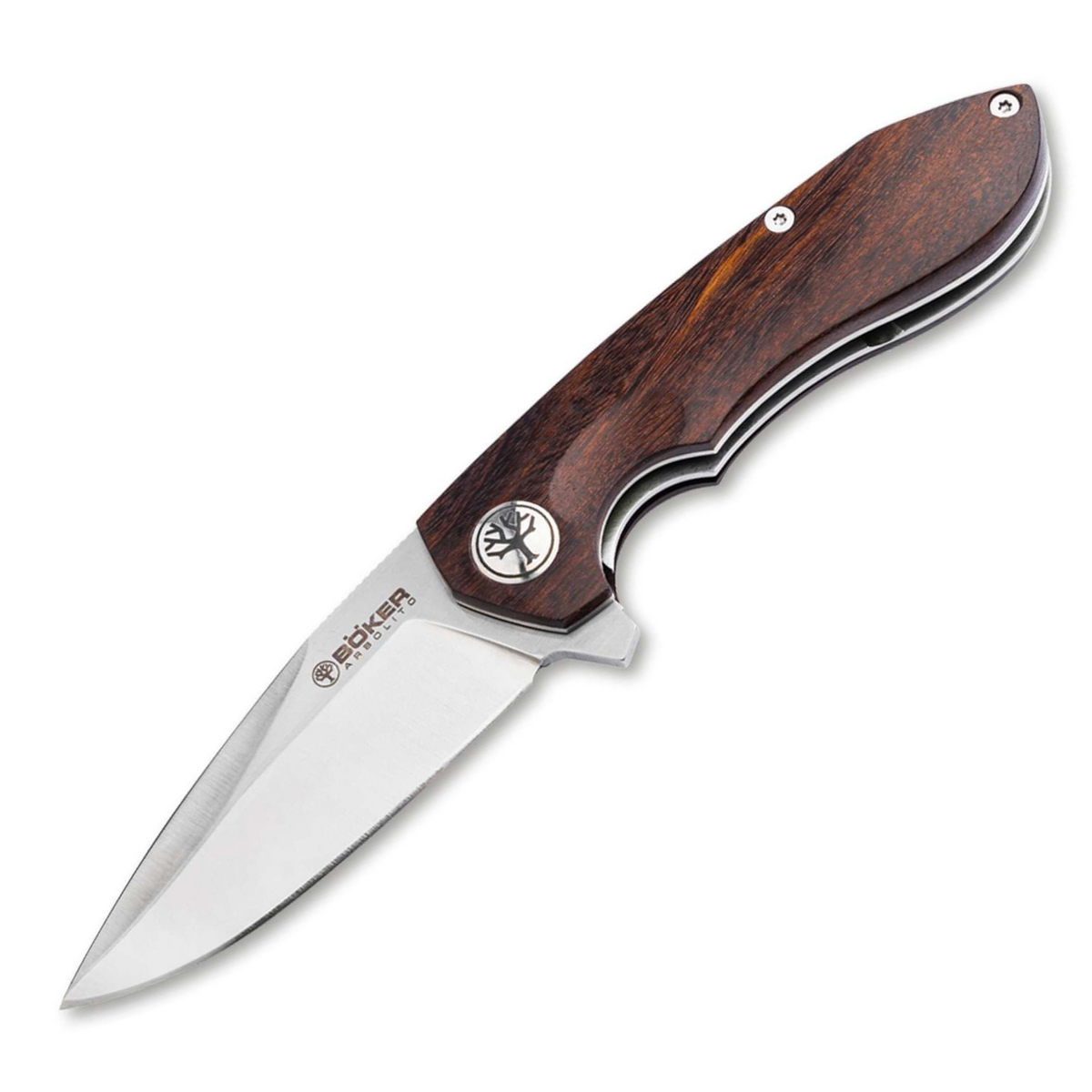 Böker Arbolito Wilki G – Taschenmesser mit 14C28N-Klinge & Guayacan-Ebenholz-Griff, 19,5 cm, Linerlock, Handarbeit aus Argentinien