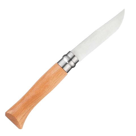 Opinel Inox Taschenmesser N°08 – Klassiker mit rostfreier Edelstahlklinge & Buchenholzgriff