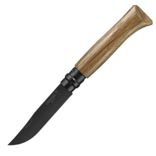 Opinel N°08 Eiche Black – Edles Taschenmesser mit schwarzer PVD-Klinge & Griff aus französischer Eiche Opinel