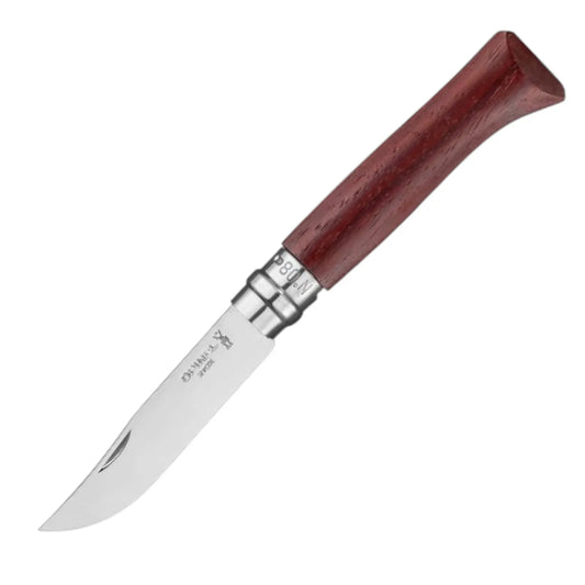 Opinel N°08 Luxus Padouk – Taschenmesser mit Padouk-Holzgriff in der Gesamtansicht