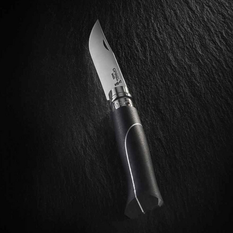 Opinel N°08 Ellipse – Luxus-Taschenmesser aus Ebenholz & Aluminium mit Geschenkbox