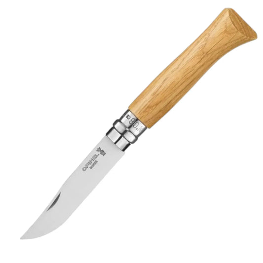 Opinel N°08 Eiche – Zeitloses Taschenmesser mit Edelstahlklinge & Griff aus französischer Eiche Opinel