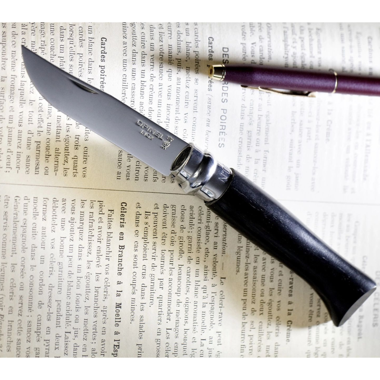 Opinel N°08 Ebenholz – Luxus-Taschenmesser mit tiefschwarzem Holzgriff & polierter Edelstahlklinge