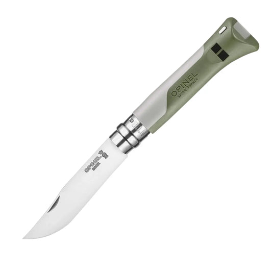 Opinel N°08 Horizon Khaki Taschenmesser – Linerlock, 12C27 Stahl, Outdoor-EDC - GMELCH