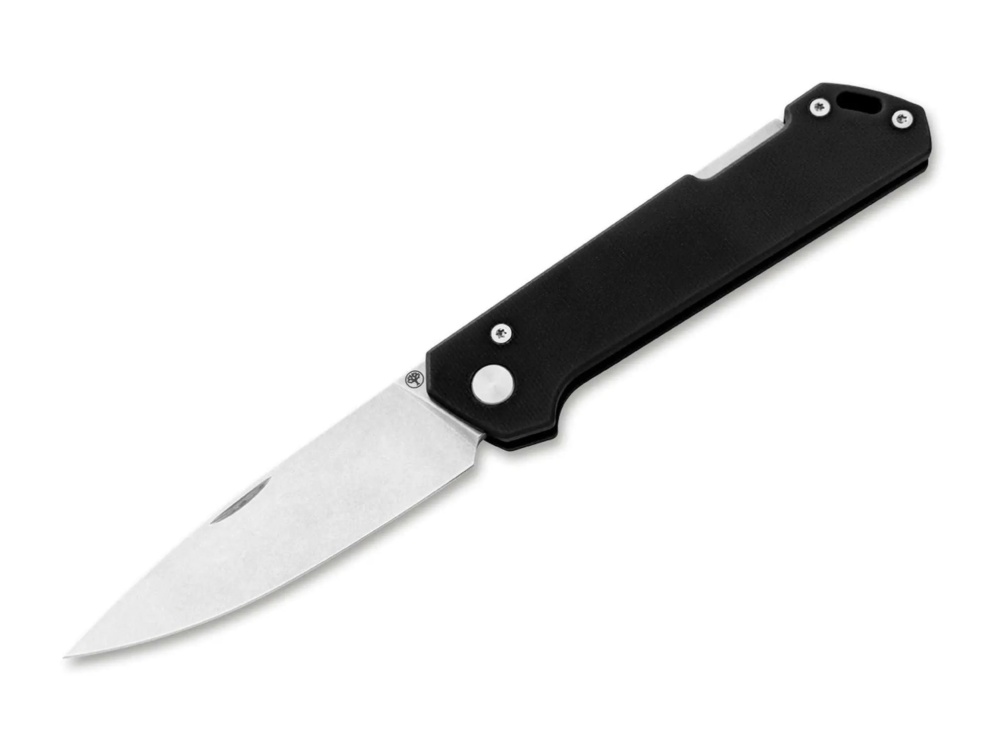 Böker Kihon Bifold G10 Black 110318 – geöffnetes Messer von der Vorderseite