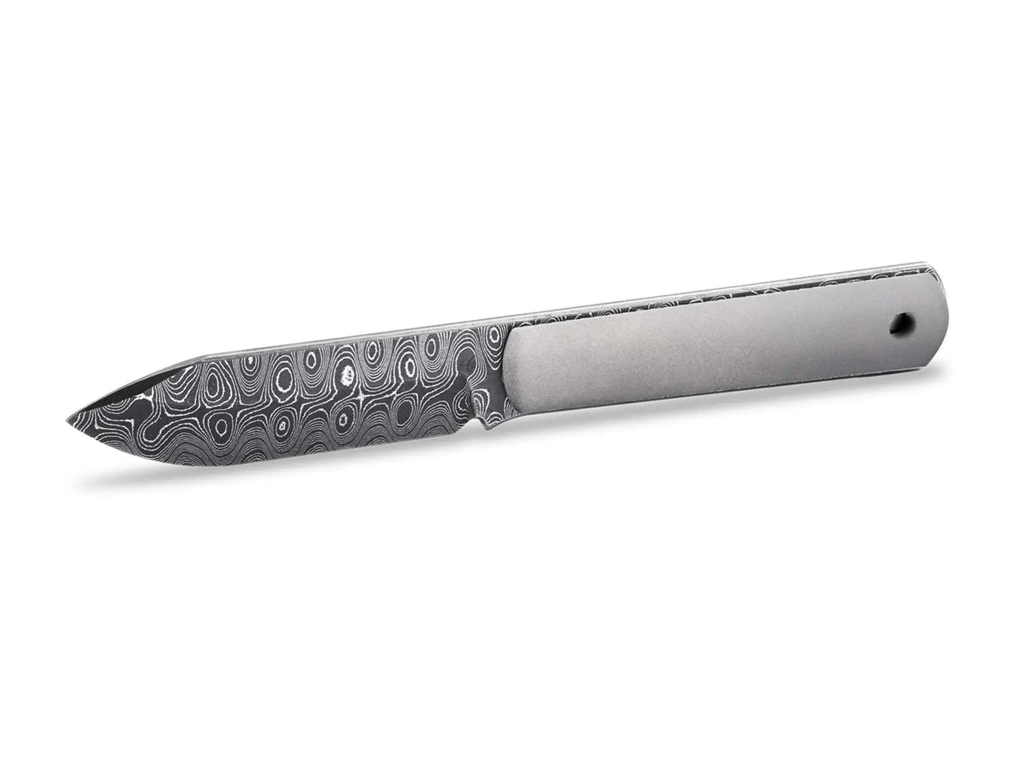 Böker Barlow BFF Titan Damast feststehendes EDC-Messer mit Damastklinge und Titan-Griffschalen
