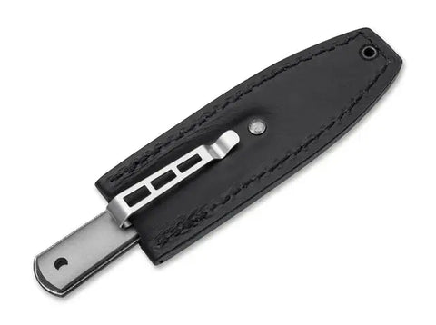 Böker Barlow BFF Titan Damast – Draufsicht des feststehenden EDC-Messers
