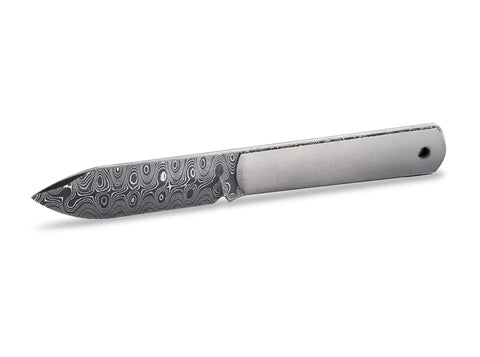 Böker Barlow BFF Titan Damast feststehendes EDC-Messer mit Damastklinge und Titan-Griffschalen