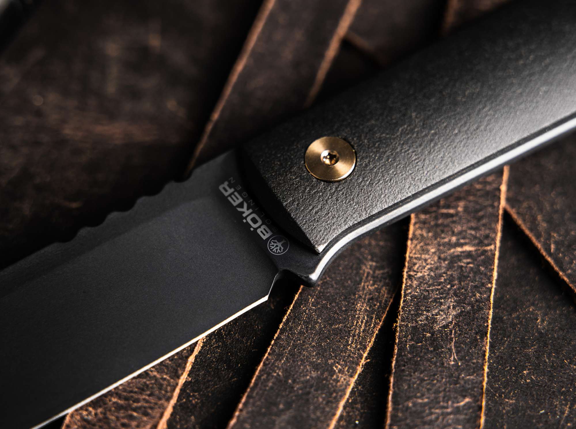 Böker BFF Packlite Allblack Stargaze – Ultraleichtes feststehendes EDC Messer mit MagnaCut-Klinge & Richlite-Griff