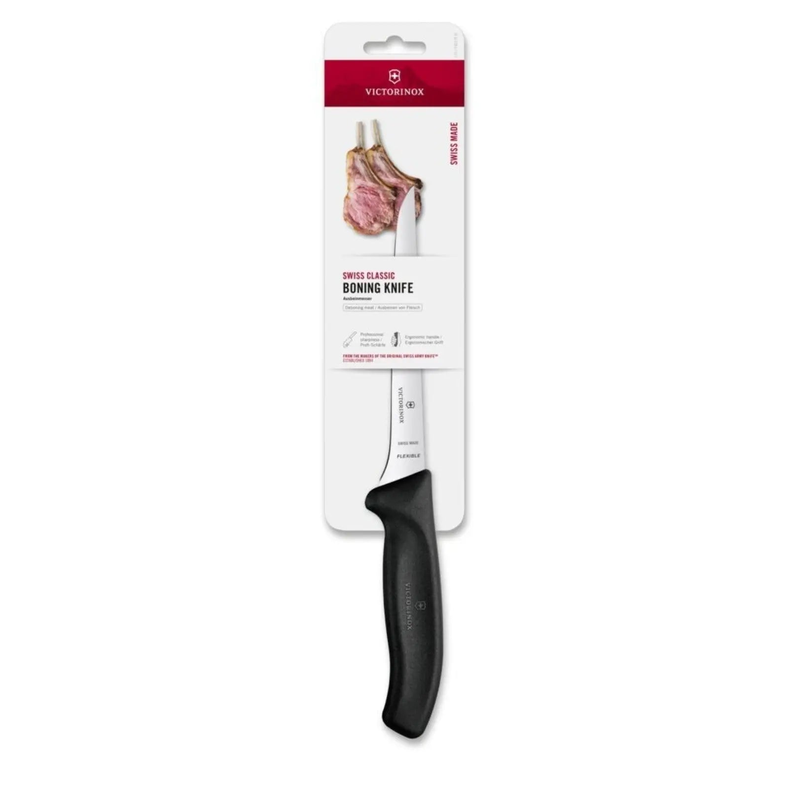 Victorinox Swiss Classic Ausbeinmesser 15 cm gerade flexibel Schwarz