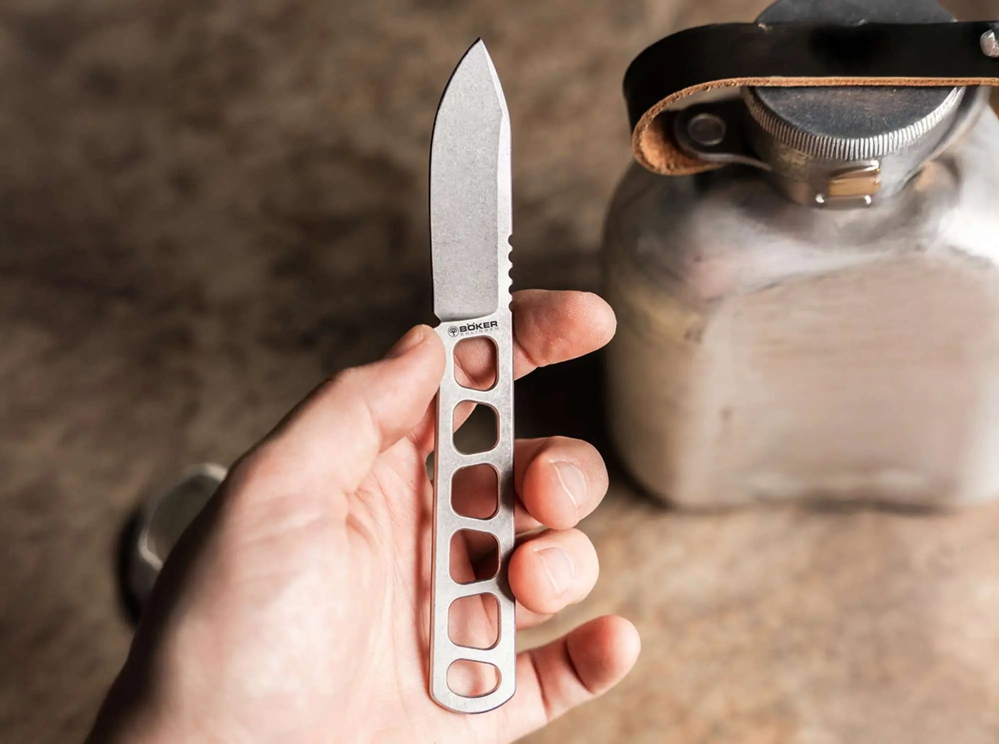Böker BFF Packlite MagnaCut Stonewash – Feststehendes Neck Knife