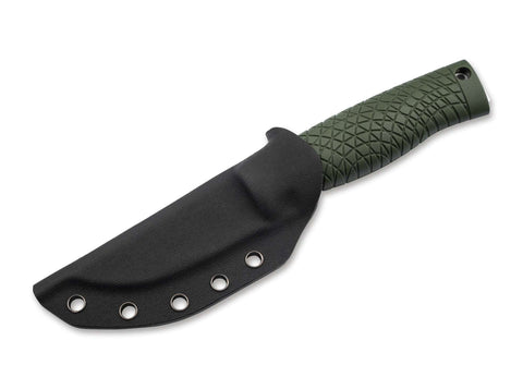 Böker Manufaktur Solingen Bronco Mini CPM-3V Green – Kompaktes Bushcraft-Messer mit Kydexscheide