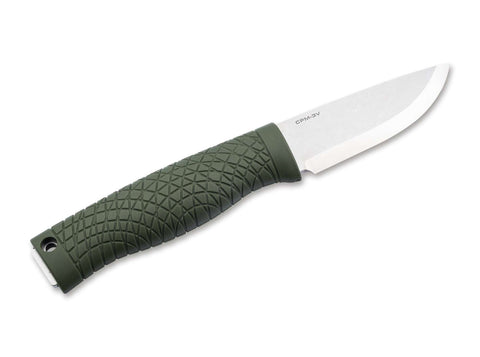 Böker Manufaktur Solingen Bronco Mini CPM-3V Green Scandi – Kompaktes Bushcraft Messer mit Scandi-Schliff, CPM-3V Stahl & Kydexscheide
