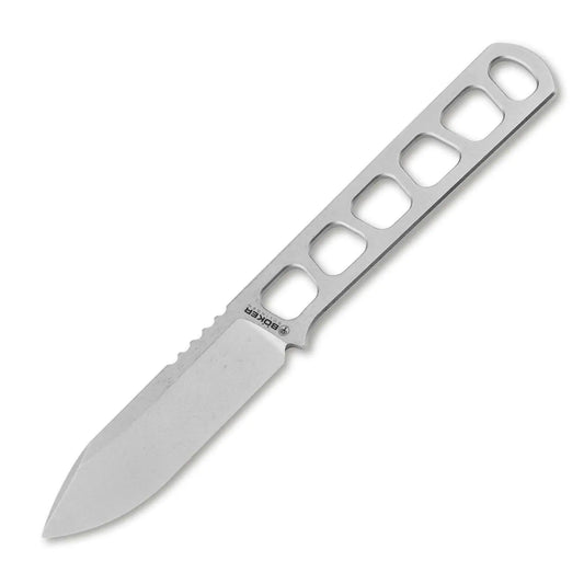 Böker BFF Packlite MagnaCut Stonewash – feststehendes Neck Knife, Gesamtansicht