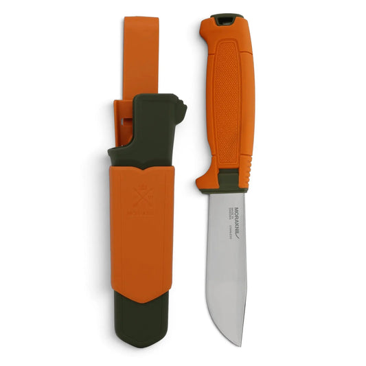 Morakniv Hunting Amberg Full Flat (S) Jagdmesser mit Click-On Scheide in Burnt Orange