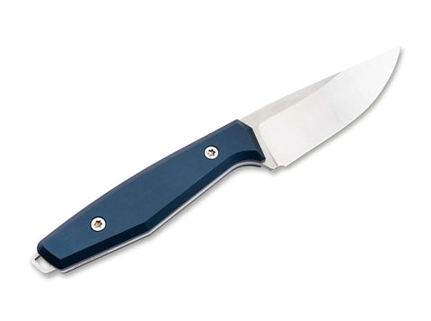 Böker Daily Knives AK1 Droppoint MagnaCut Blue – EDC Fixed Blade, Aluminium Griff, Made in Solingen