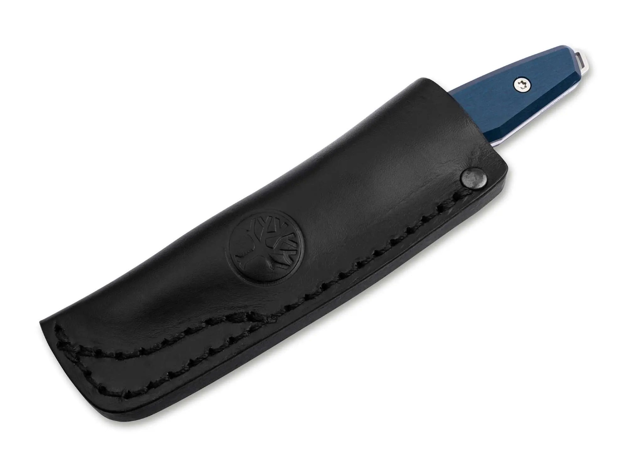 Böker Daily Knives AK1 Droppoint MagnaCut Blue – EDC Fixed Blade, Aluminium Griff, Made in Solingen