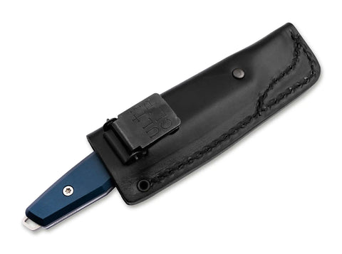 Böker Daily Knives AK1 Droppoint MagnaCut Blue – EDC Fixed Blade, Aluminium Griff, Made in Solingen