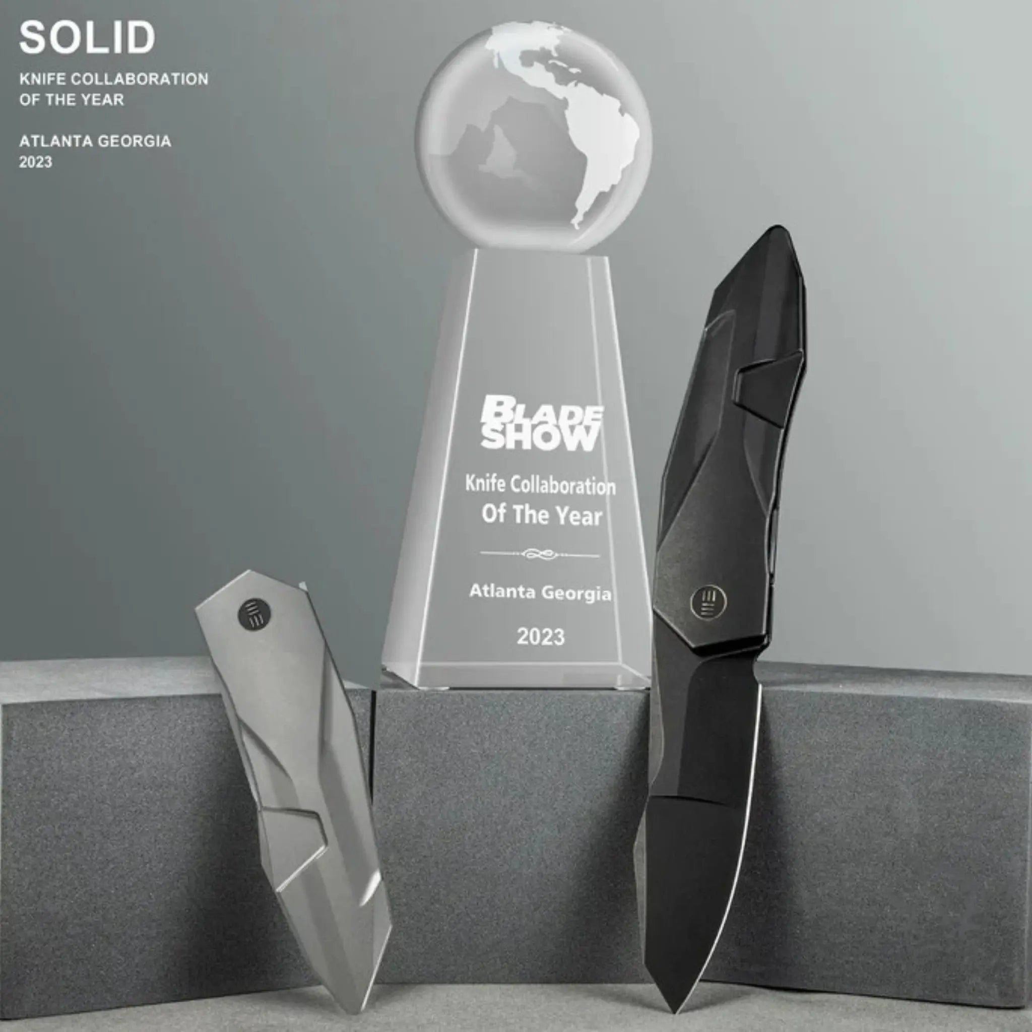 WE Knife Solid Grey Ti – CPM-20CV Einhandmesser